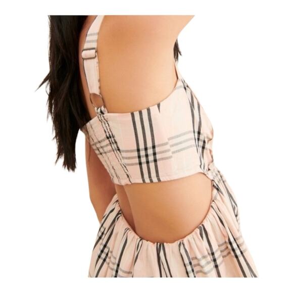 Free People Bridget Plaid Cut Out Mini Dress - Picture 2 of 6